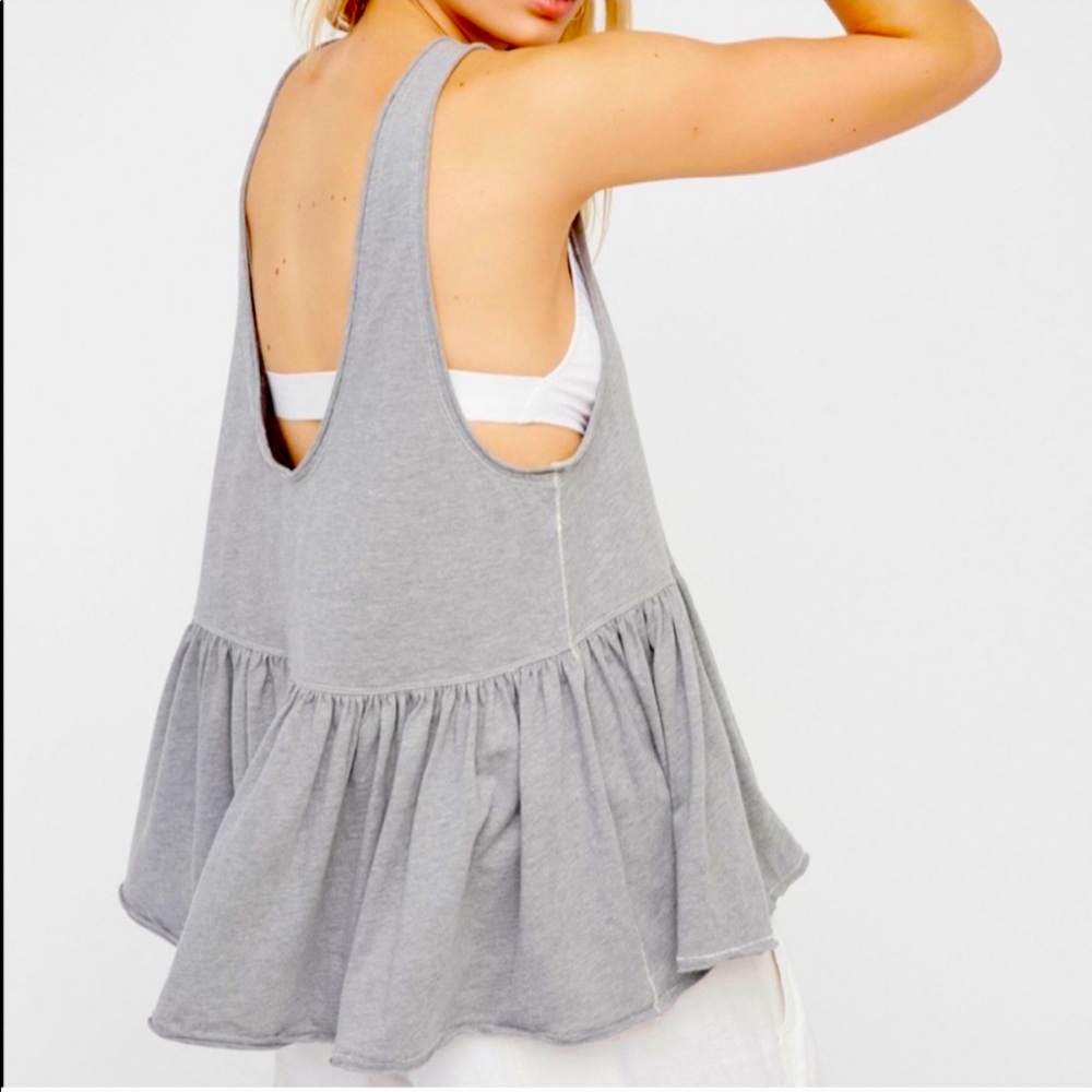 Free People Low Back Scoop Ruffle Tank